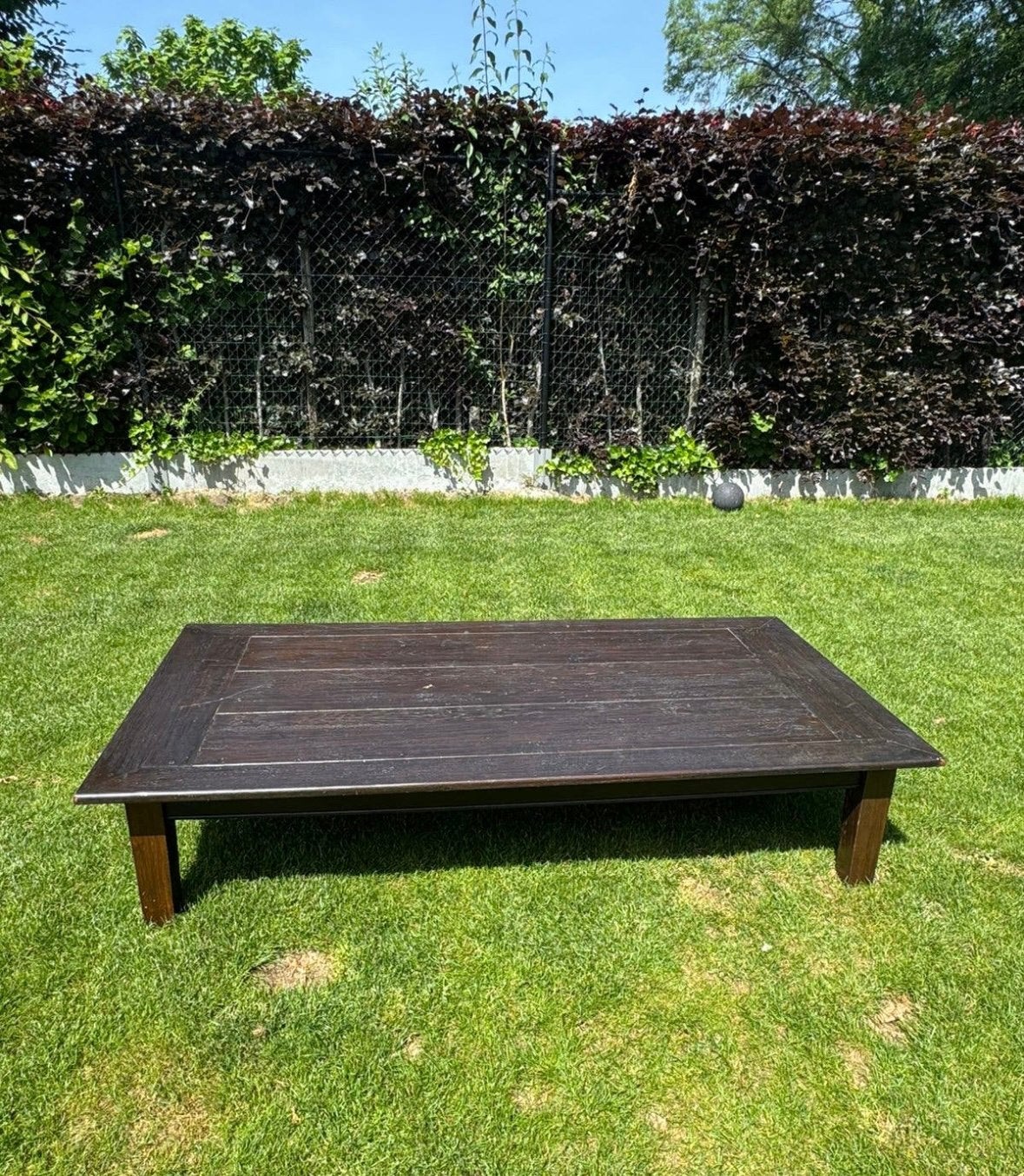 Grote houten salontafel, Ophalen, Gebruikt, 50 tot 100 cm, 150 tot 200 cm