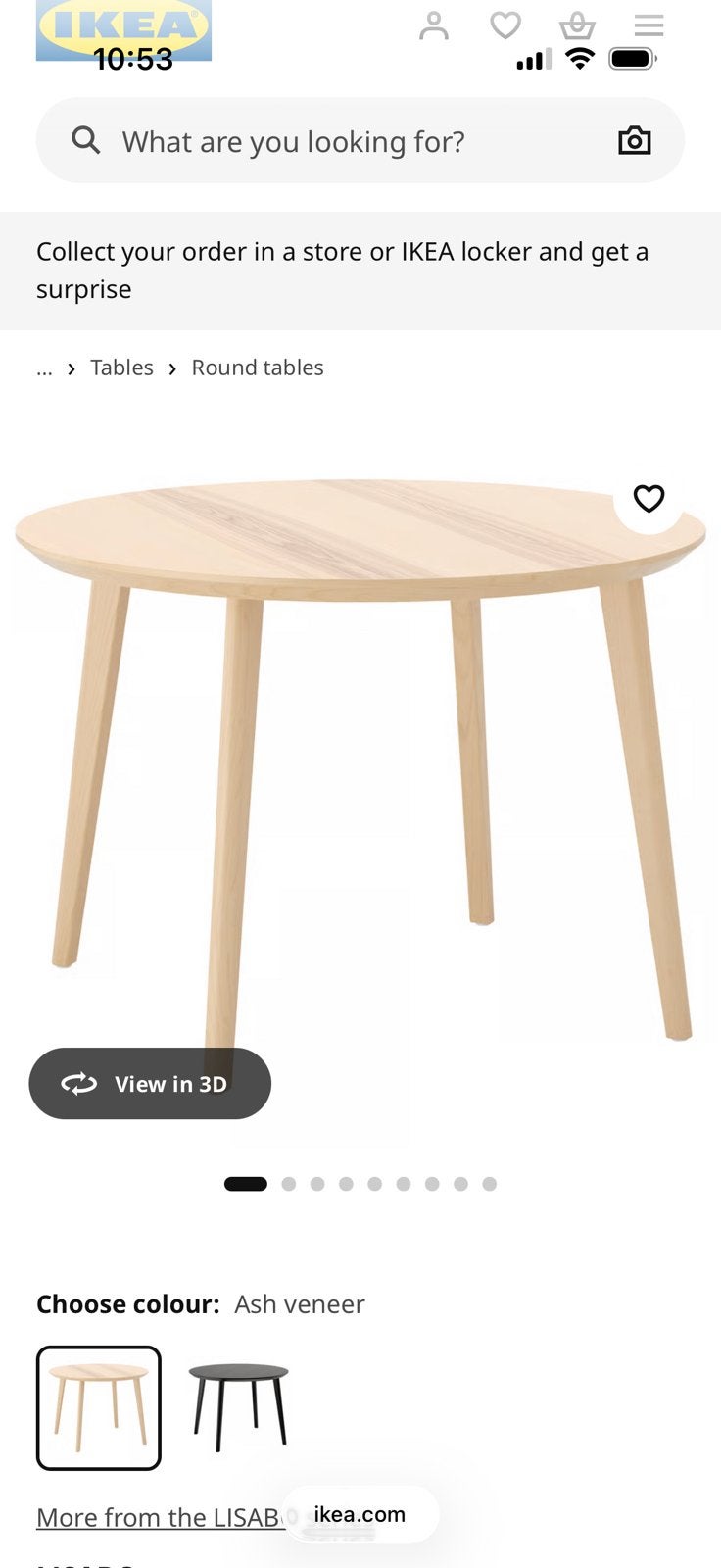 Table LISABO- excellente condition, Maison & Meubles, Tables | Dessertes, Comme neuf, Enlèvement