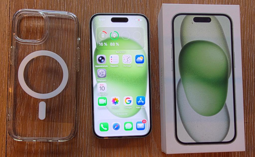 Iphone 15 Vert (128Gb), Télécoms, Téléphonie mobile | Apple iPhone, Comme neuf, 128 GB, Sans abonnement, Sans simlock, iPhone 15