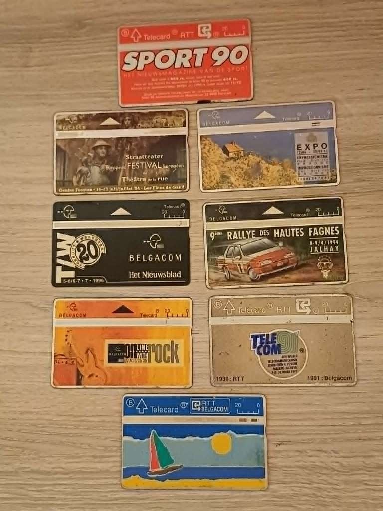 Lot 8 Télécartes Belgacom RTT de collection  1991 à1996, Envoi