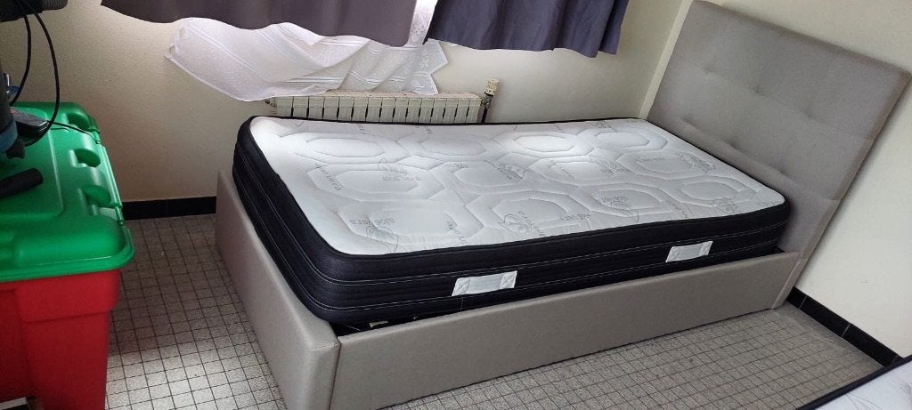 Lit adulte (2 dispos), Huis en Inrichting, Slaapkamer | Bedden, Ophalen, Gebruikt, 90 cm, Eenpersoons