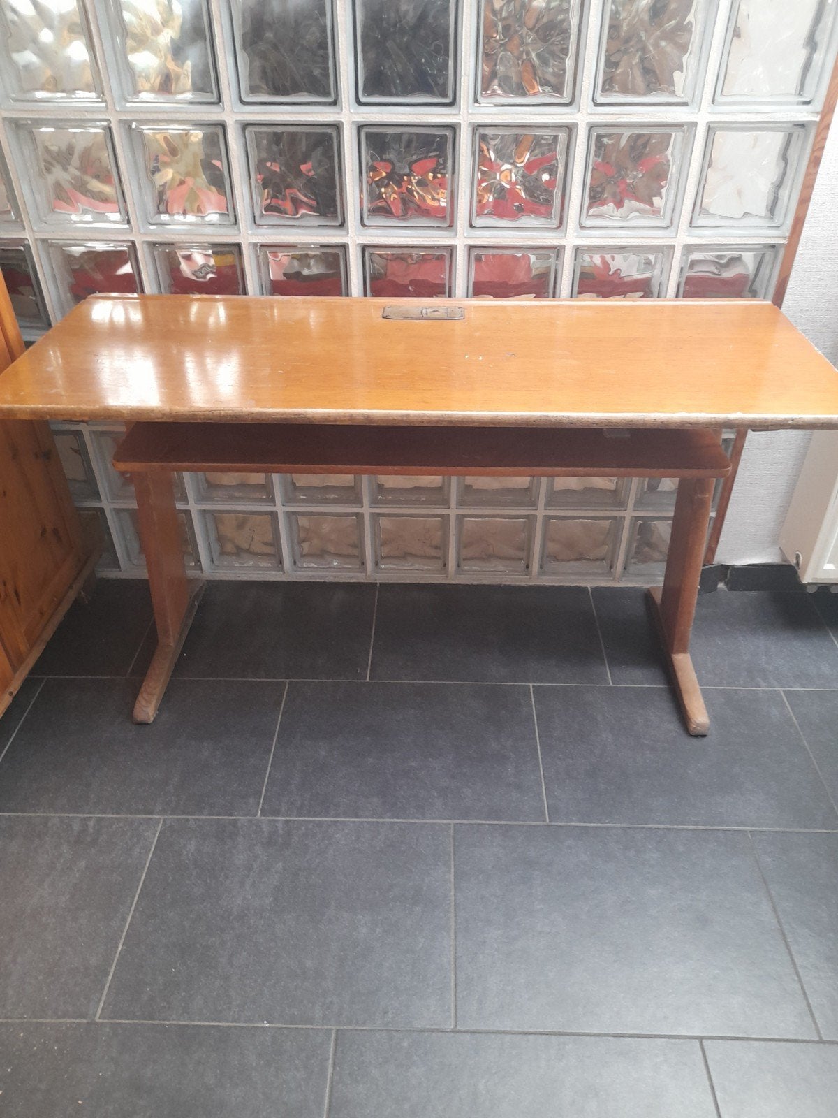 Houten schoolbank bureau, Vintage, Ophalen
