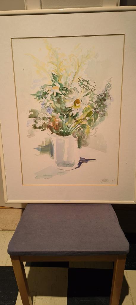 Aquarel van "Stilleven" uit 1987 gemaakt door Willems, Antiek en Kunst, Ophalen