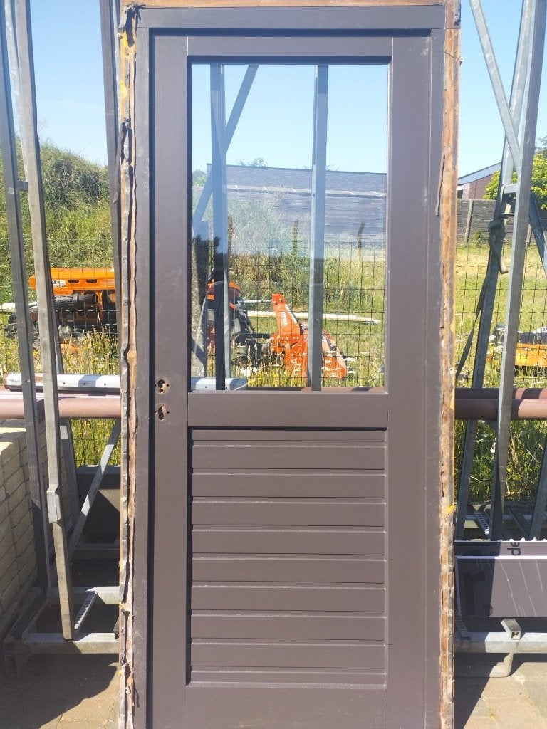 Houten buitendeur, Gebruikt, Deurkozijn, Inclusief glas, 225 cm of meer