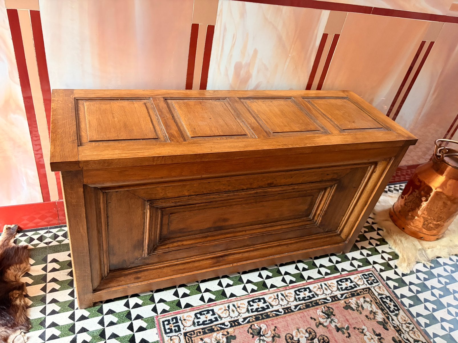 Eiken kist, Ophalen, Minder dan 50 cm, Gebruikt, 100 tot 150 cm