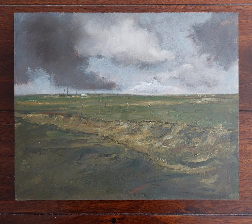 Schilderijtje van Landschap - Olieverf, Enlèvement ou Envoi