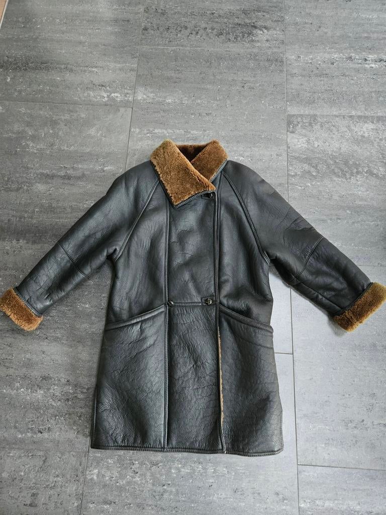 Vintage Mabrun shearling jas (omgekeerd lam) – maat 42, Ophalen, Zo goed als nieuw