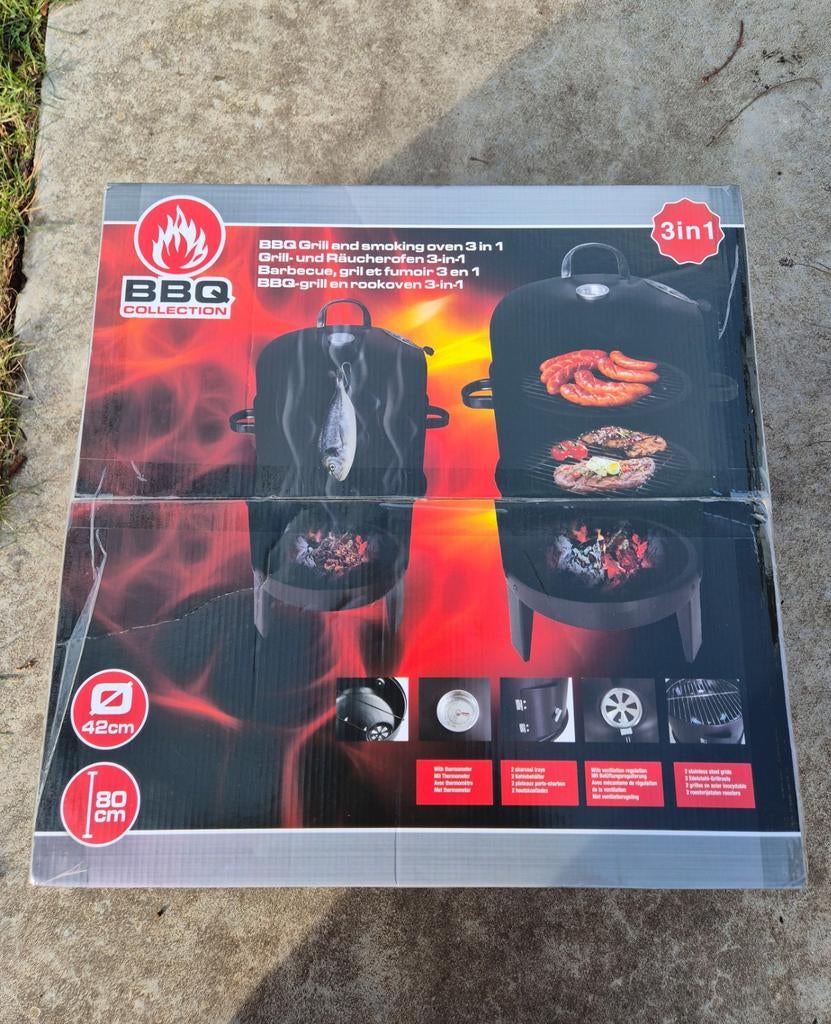 BBQ-grill en rookoven 3 in 1, Ophalen, Nieuw, Met accessoires