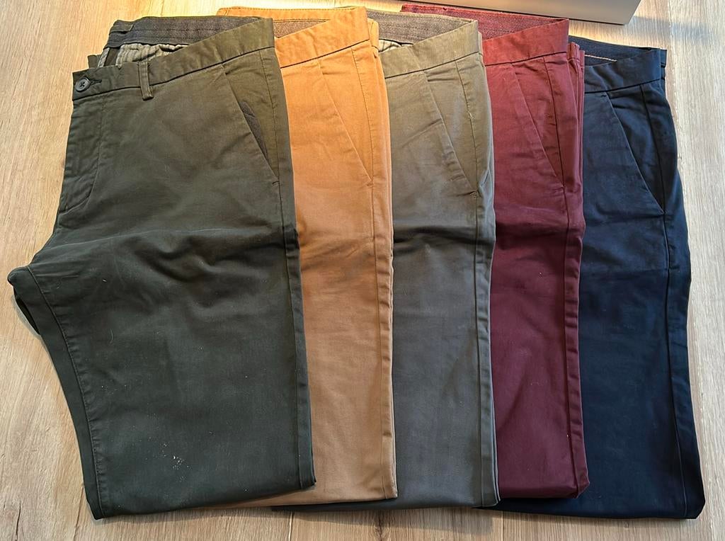 Chino broek - set van 5 - maat 42, Ophalen of Verzenden, Zo goed als nieuw, Blauw