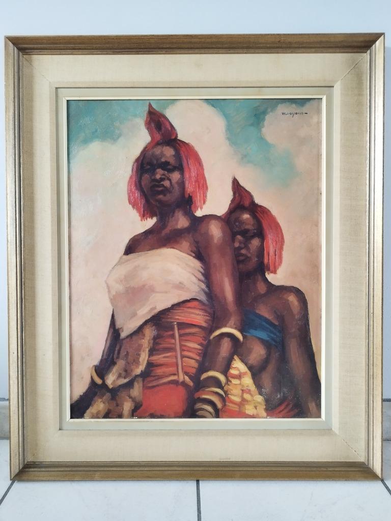 Peinture - Joseph Moeyens - 2 Africaines, Antiquités & Art, Art | Peinture | Classique, Enlèvement