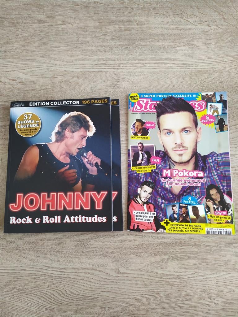 Johnny Hallyday en Mr. Pokora-tijdschriften, Boeken, Ophalen of Verzenden, Nieuw, Artiest