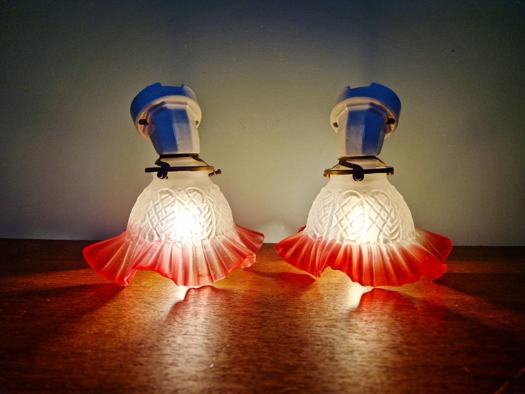 Paire d'appliques murale en porcelaine, années 1920-30, Enlèvement ou Envoi