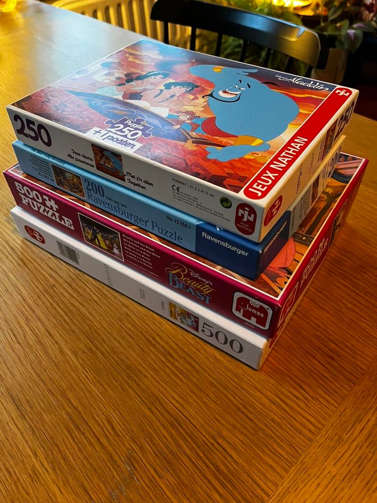 Puzzles Disney Aladdin, La Belle et la Bête, Rescue Rangers, Enlèvement ou Envoi, Utilisé