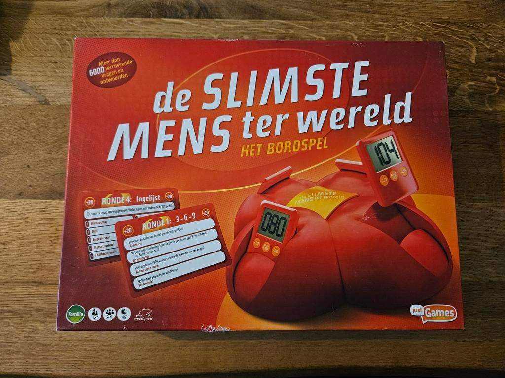 Gezelschapsspel "De slimste mens ter wereld", Hobby en Vrije tijd, Drie of vier spelers, Ophalen of Verzenden, Gebruikt, Just Games