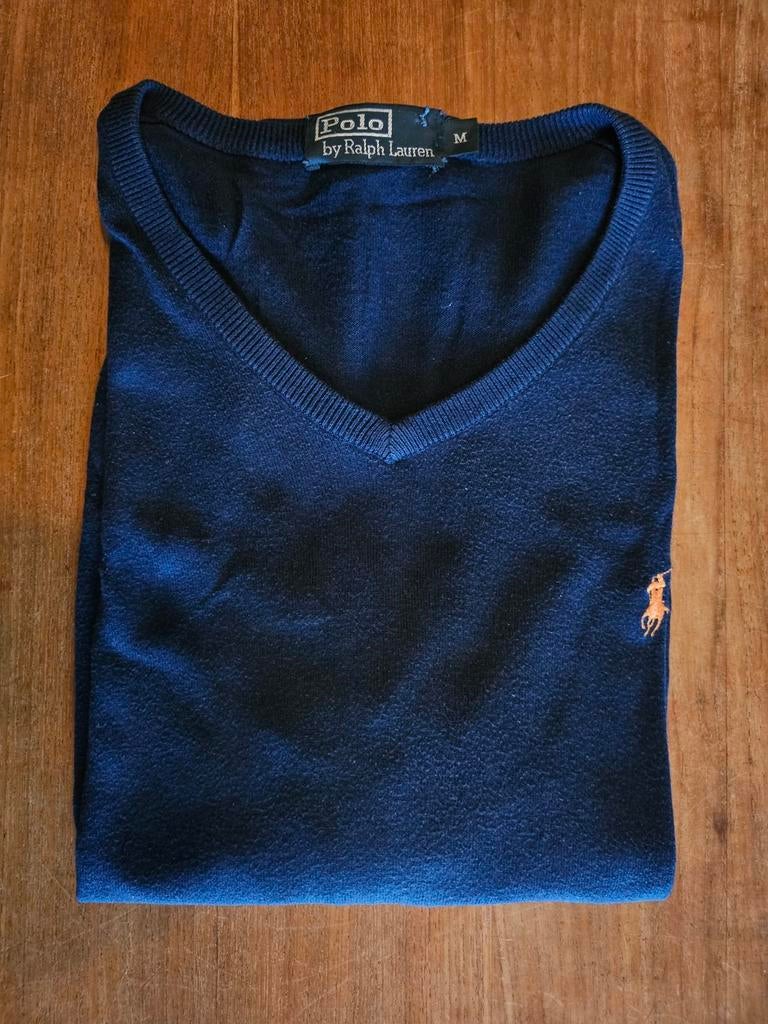 Ralph Lauren Polotrui (M) — luxe katoen en kasjmier — blauw, Gedragen, Maat 48/50 (M), Blauw, Polo Ralph Lauren