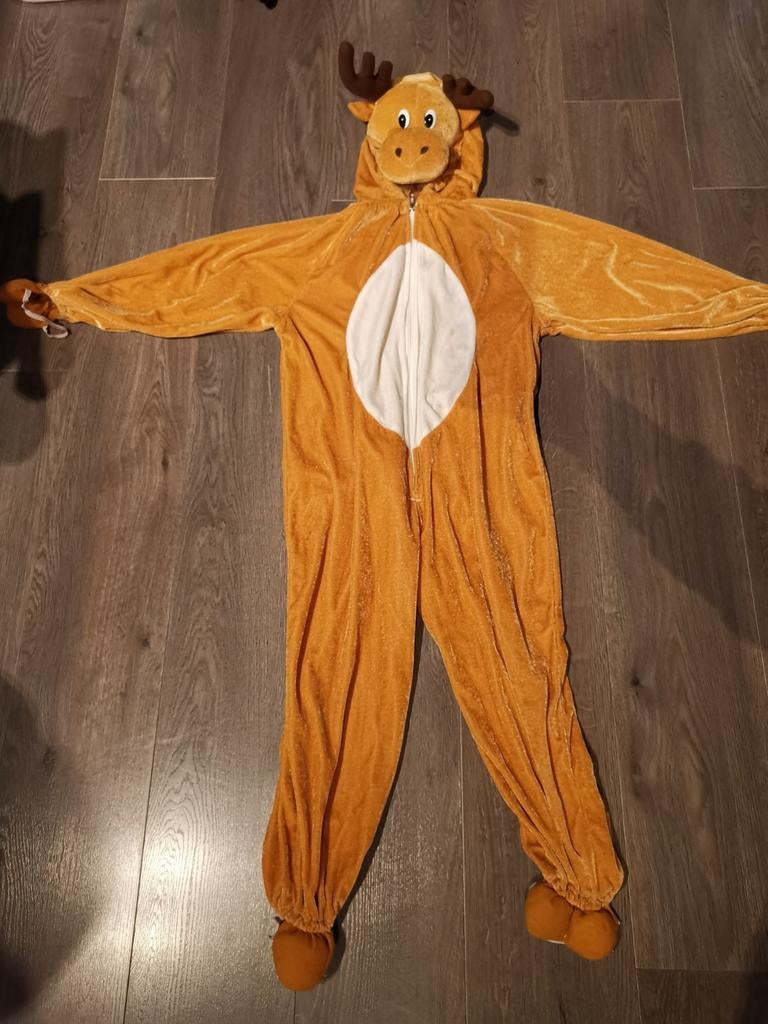 Carnaval onesie rendier, in zeer goede staat, maat 7-8 jaar, Kinderen en Baby's, Ophalen of Verzenden, Zo goed als nieuw