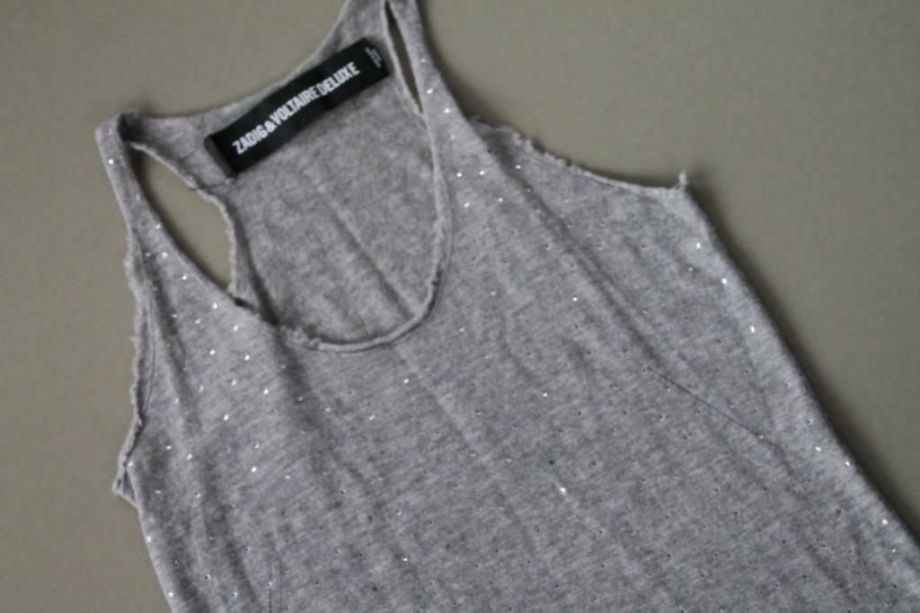 Weinig gedr cashmere top Zadig & Voltaire Deluxe mt S, Verzenden, Zadig & Voltaire Deluxe, Zo goed als nieuw, Grijs