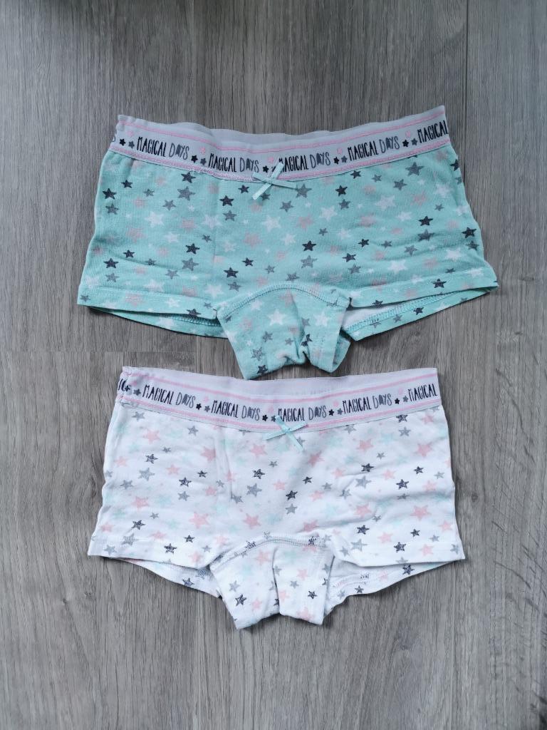 2x boxershort sterretjes - maat 110, Kinderen en Baby's, Ophalen of Verzenden, Gebruikt, Meisje, Nacht- of Onderkleding
