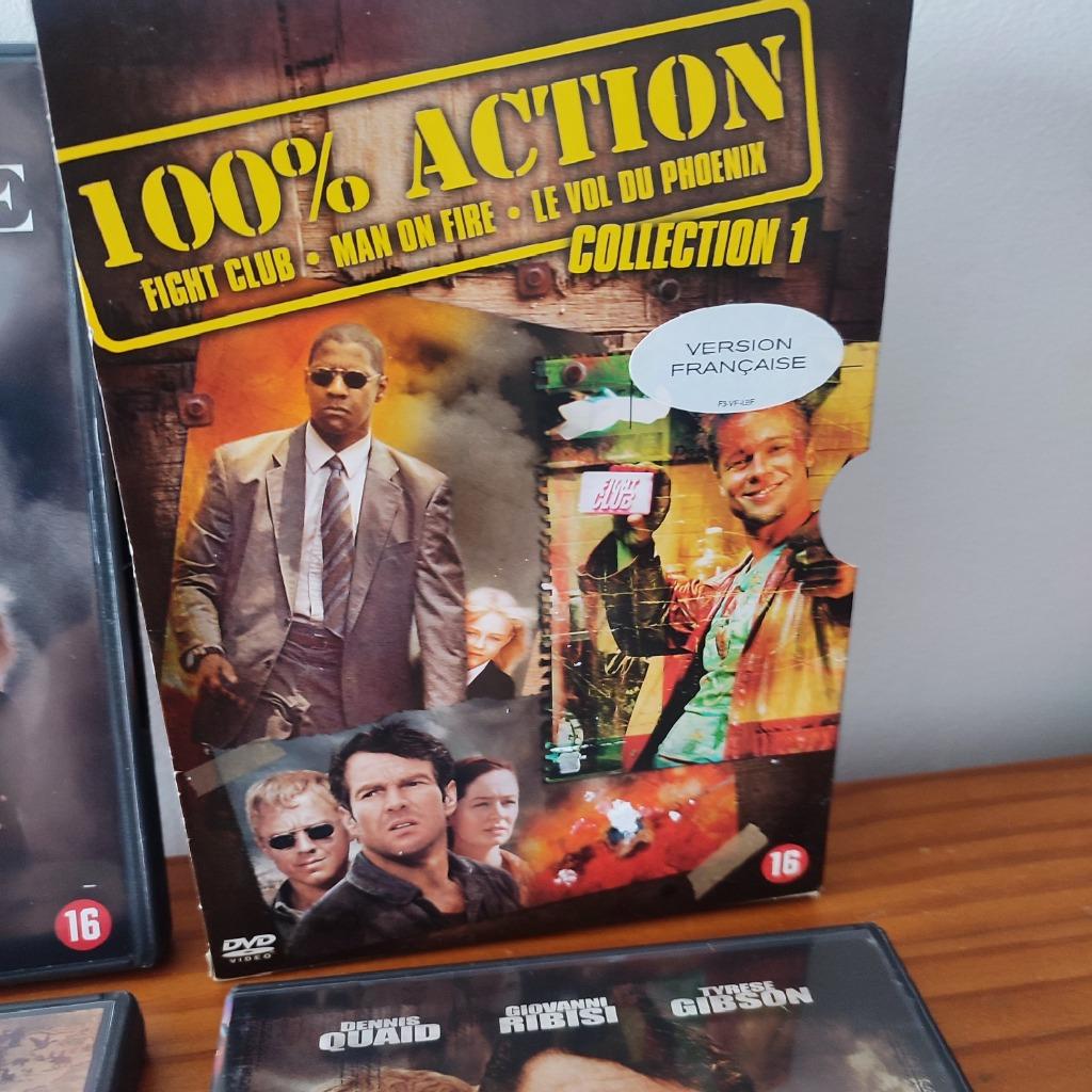 100 % ACTION - Coffret dvd 3 Films dvd (Washington / Pitt), CD & DVD, DVD | Action, Comme neuf, Action, Enlèvement ou Envoi