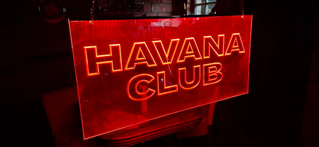 havana club led verlicht hangmodel 110x55, Verzamelen, Ophalen of Verzenden, Reclamebord