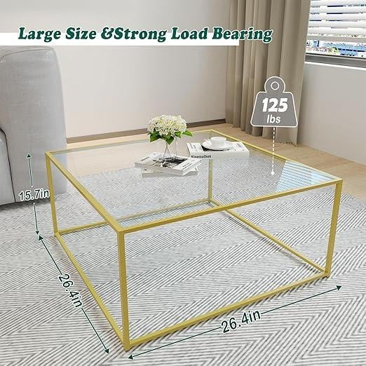 table basse | doré | verre | LIVRAISON GRATUITE, Neuf, -, -, HUHOTE