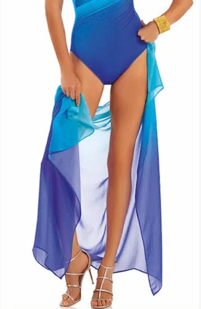 ZIJDEN pareo VENUS in de prachtige kleurcombinatie turquoise, Overige typen, Blauw, Nieuw, Ophalen of Verzenden