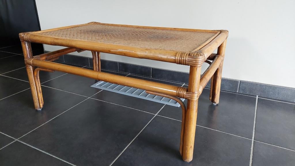 Vintage rotan salontafel - 88 x 54 x 41 cm, Enlèvement ou Envoi, Comme neuf