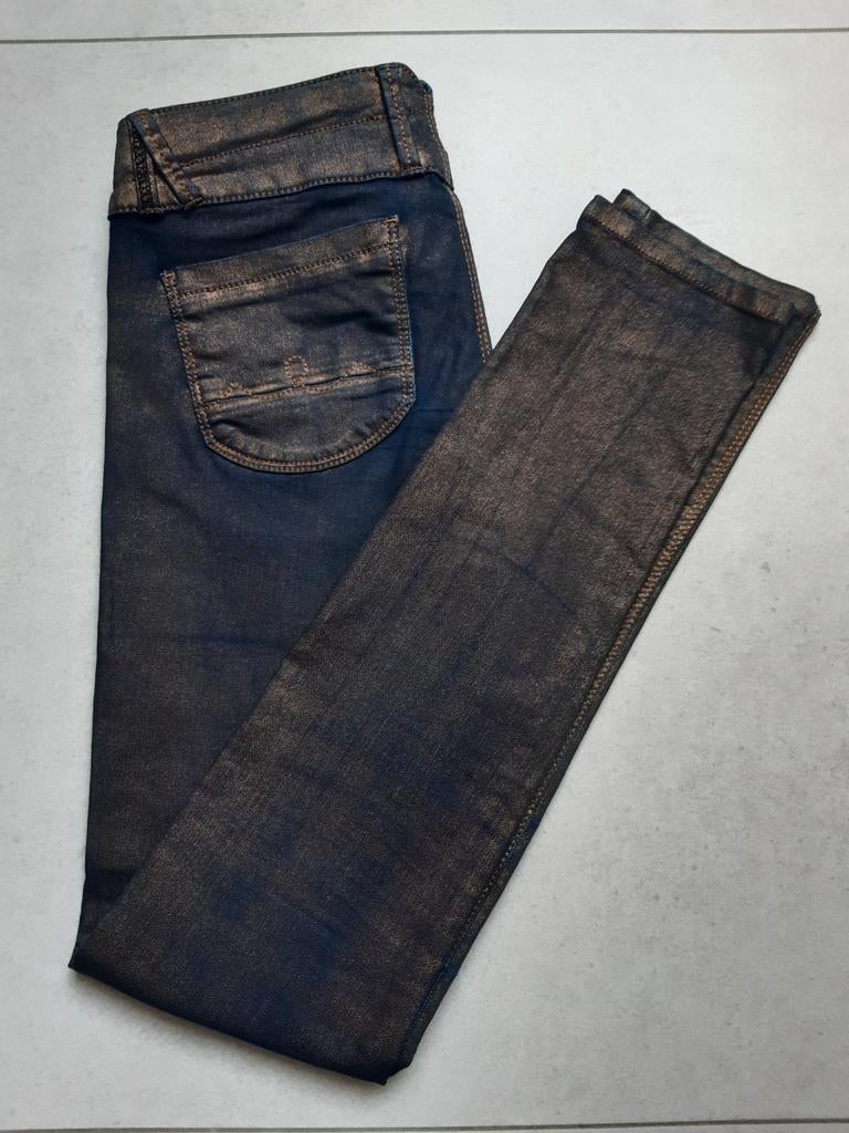 Smalle jeans voor meisjes met goudeffect CKS maat 14 jaar, Kinderen en Baby's, Kinderkleding | Maat 164, Broek, Gebruikt, Meisje