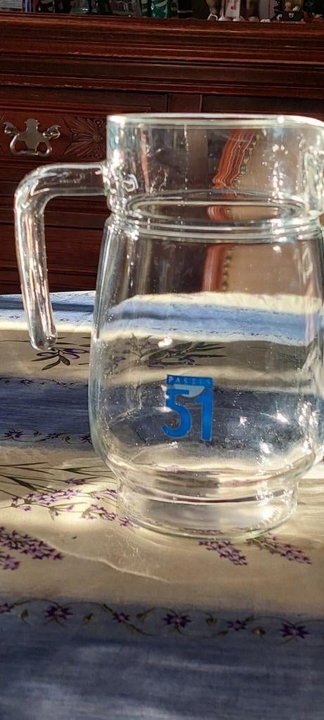 Antieke pastis 51 karaf 18cm ln glas 1.6 liter, Verzamelen, Ophalen of Verzenden, Zo goed als nieuw
