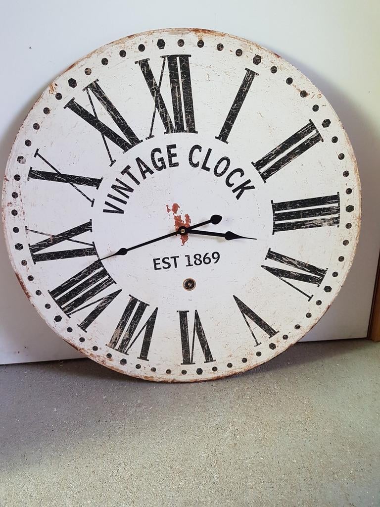 Grote wandklok Vintage, Ophalen, Zo goed als nieuw, Analoog, Wandklok