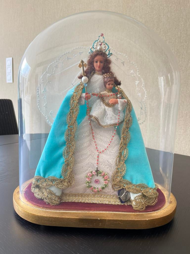 Maria met Jezus onder stolp H 40cm B 35cm, Enlèvement