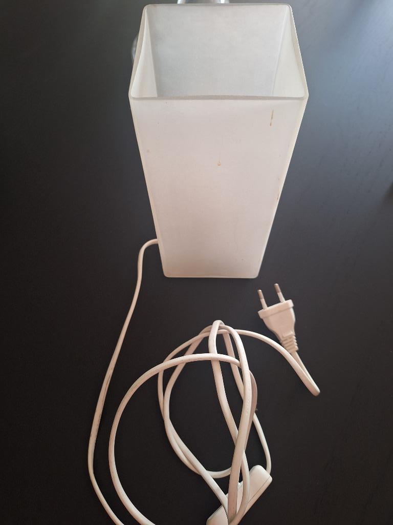 Lampe de table verre sablé, Moins de 50 cm, Enlèvement ou Envoi, Verre, Utilisé