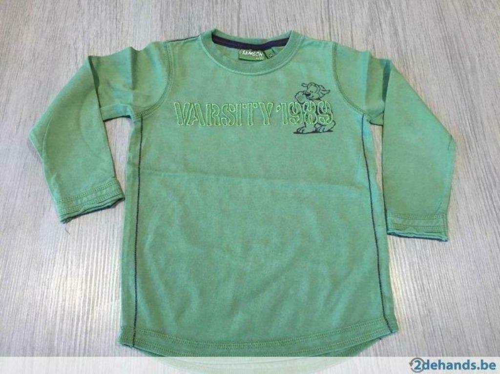 Longsleeve groen - maat 104, Kinderen en Baby's, Ophalen of Verzenden, Zo goed als nieuw, Jongen, Shirt of Longsleeve