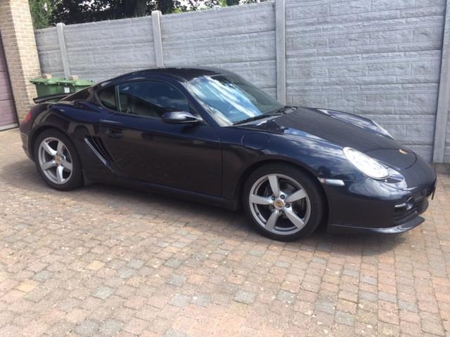 Porsche cayman coupe 2700 cc, Auto's, Zwart, Start-stop-systeem, Blauw, Leder en Stof