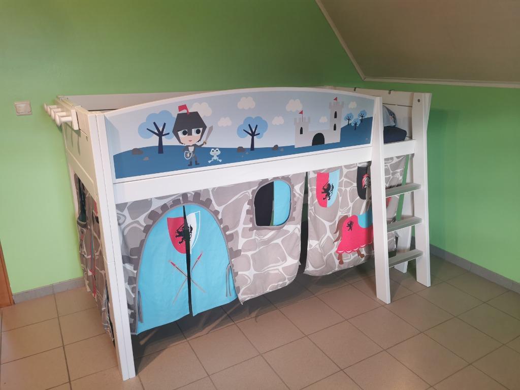 Ridderbed (Stapelbed / halfhoogslaper), Ophalen, Zo goed als nieuw, Halfhoogslaper