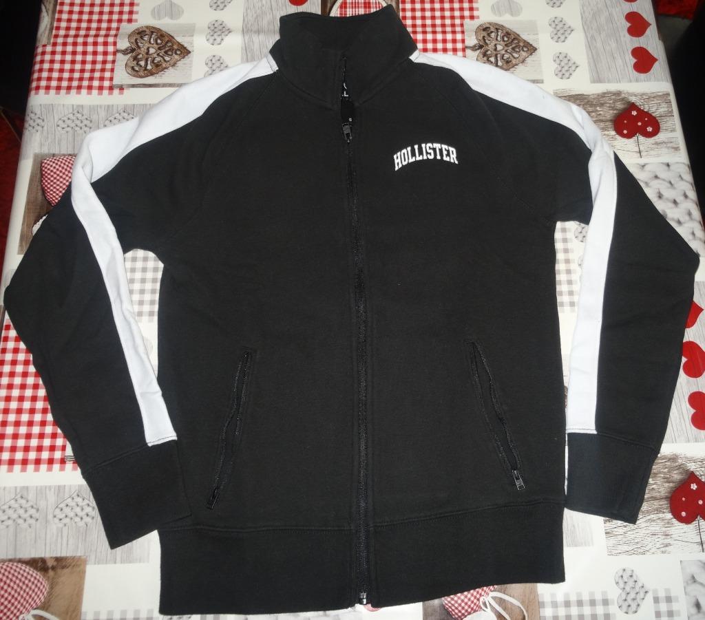S small gilet Hollister noir et blanc en très bon état, Enlèvement ou Envoi, Porté, Taille 46 (S) ou plus petite, Hollister