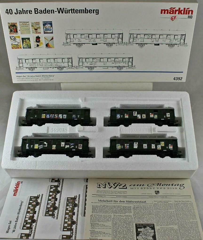 Coffret de calèches Märklin "40 ans de Bade-Wurtemberg" 4392, Neuf, Enlèvement ou Envoi, Courant alternatif, Wagon