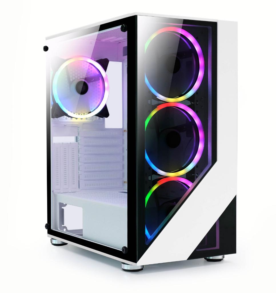 Gaming ATX PC Case 4x RGB 140mm Fan, Tempered Glass, Ophalen of Verzenden, Nieuw