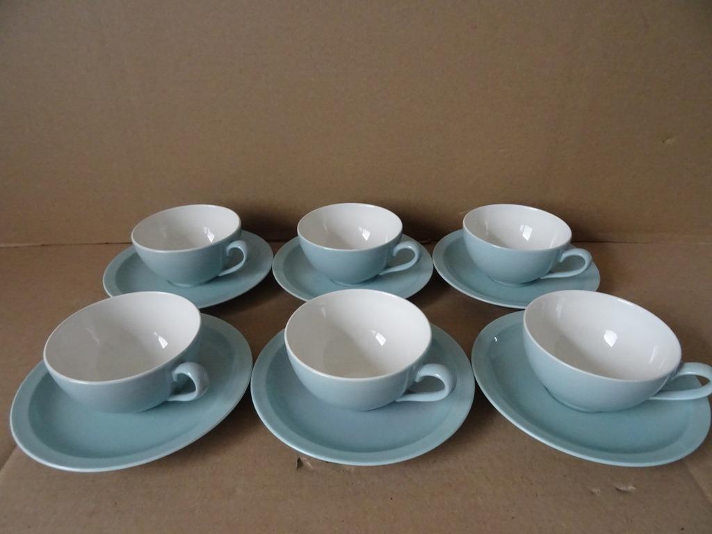 Tasses à café anciennes Petrus Regout &Co tasses bleu pastel, Enlèvement ou Envoi