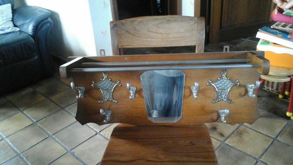 Retro kapstok met spiegeltje, Antiek en Kunst, Ophalen of Verzenden