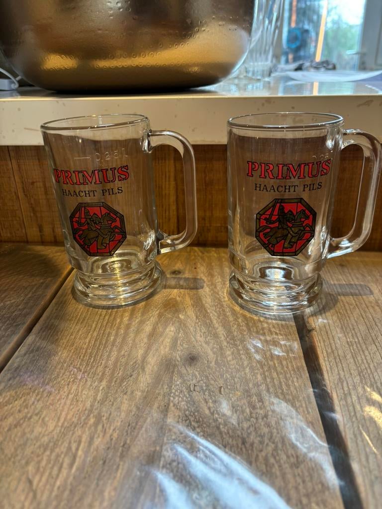 Primus Haacht pilsbierglazen, Ophalen, Zo goed als nieuw, Bierglas