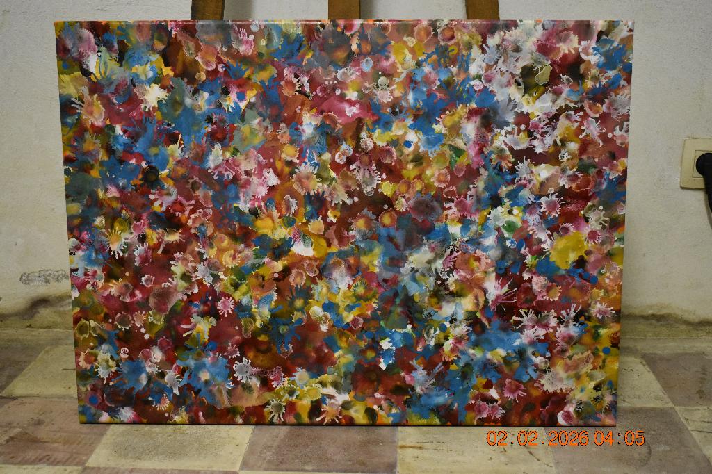 Serie nr. 98 over abstracte schilderijen, door joky kamo, Antiek en Kunst, Ophalen, Olieverf, Abstract