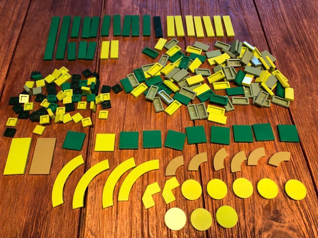 Lego tegels tinten groen 211 stuks / 219-1, Enlèvement ou Envoi, Utilisé, Briques en vrac, Lego