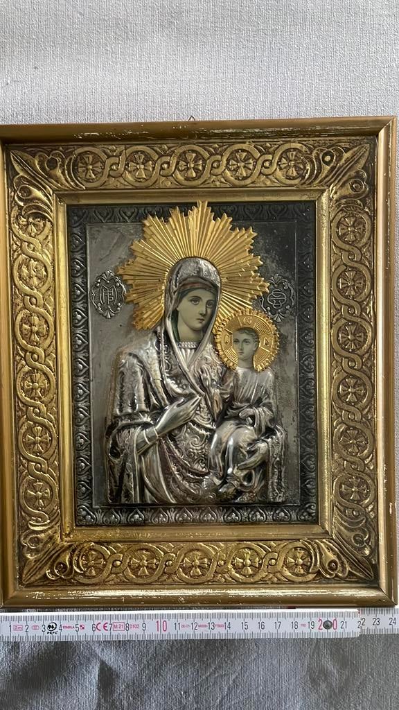 Antieke orthodoxe icoon Moeder Gods met Kind, Ophalen, Zo goed als nieuw, Christendom | Katholiek