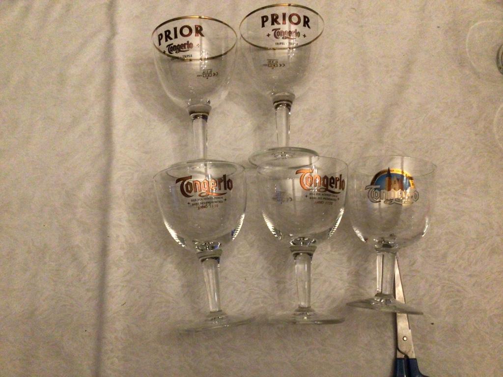 7 oude Tongerlo bierglazen, Verzamelen, Biermerken, Ophalen of Verzenden