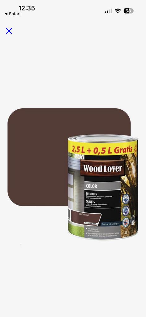 Woodlover 3 l chocolate kleur houtbeits 3 potten in totaal, Bricolage & Construction, Peinture, Vernis & Laque, Neuf, Moins de 5 litres