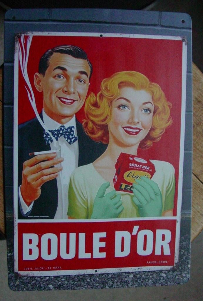 BOULE D OR SIGARETTEN REKLAME -METAAL-, Enlèvement ou Envoi