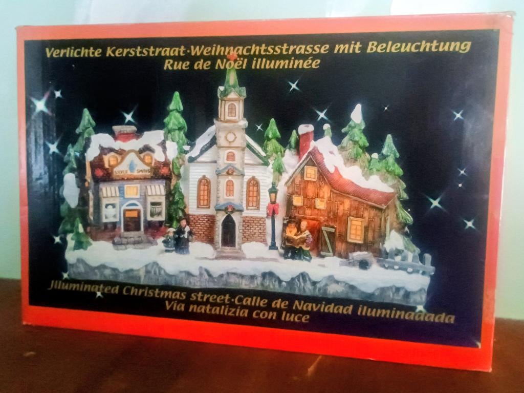 Kerstdorp met verlichting, Diversen, Ophalen, Gebruikt