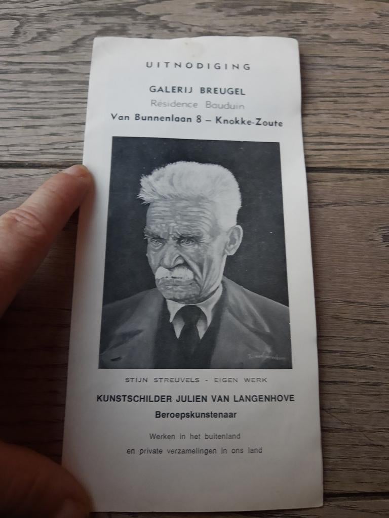 Invitation 1972, peintre Julien V. Langenhove, Knokke, Enlèvement ou Envoi