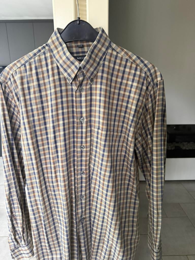 Hemd/ Melka, Kleding | Heren, Overhemden, Ophalen of Verzenden, Zo goed als nieuw, Blauw